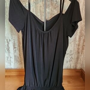 Elegant Black Women's Cold Shoulder Tunic Shirt Anna Scholz For Simply Be 1X